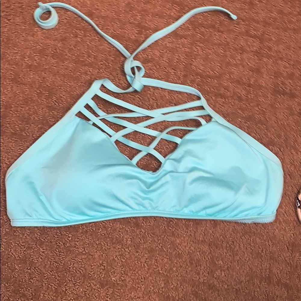 light blue swimsuit top
